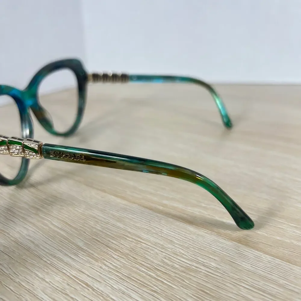 Bvlgari 8143-B 5340/8E Sunglasses Frames Only Blue Brown Multicolor 55-17-135